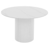 Tempo Kondela Jedálenský stôl, biely mramor/MDF, priemer 120 cm, MAHIR TYP 1