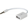 Adaptér Akyga 3,5 mm Jack-USB biely (AK-AD-24)