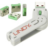 LINDY zámok portu USB USB-Lock + Key sada 4 ks zelená vr. 1 kľúče 40451; 40451