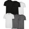 Urban Classics TB2684C | Basic Tee 6-Pack Pánske tričko - Farba: blk/blk/wht/wht/chrcl/chrcl - Veľkosť: L