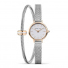 Hodinky Bering 11022-064 Dámske Ušľachtilá oceľ analógové batéria (Quartz) medená biela strieborná bez funkcií 3 ATM (30 m) zafírové milánsky ťah 22mm iónové pokovovanie (PVD)