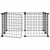 Shumee 171622 Ohrádka s dvierkami 8 panelov čierna 35 × 35 cm oceľ