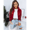 Červená prešívaná crop bunda ADRIANNA TY3482 XL