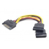 GEMBIRD Kábel CABLEXPERT SATA napájací na 2x SATA, rozdvojka, 15cm CC-SATAM2F-01