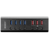 LINDY 43371 USB Hub 8 portů USB-A USB 3.0 5 GBit/s černá 43371