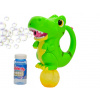 Bublifukovač dinosaurus 20 cm na batérie so svetlom as náplňou 118 ml