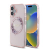 Guess IML Flowers Ring MagSafe zadný kryt pre iPhone 16 Pink