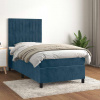 Box spring postel s matrací tmavě modrá 90x200 cm samet Modrá 3143125