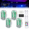 LED stroboskopické lampy 4ks + diaľkové ovládanie do auta pre dron, bicykel, motorku