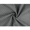 Bavlnená metráž / imitácia ľanu hrubšia, bodka šedá 1m