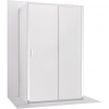 CERANO - Trojstenný sprchovací kút Varone LINE UL/P - 6 mm - chróm, mliečne sklo - 140x90 cm - posuvný