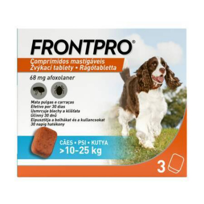 FRONTPRO 68 mg žuvacie tablety pre psy (10 - 25 kg) 3 ks