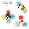 Sada 3 senzorických prísaviek hrkálka top spinner pre deti 168JT-7