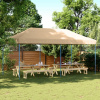 Skladací pop-up párty stan béžový 580x292x315 cm-ForU-4004935