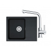 FRANKE SETT110Č tectonit drez 620x500 mm OID 611-62 Čierna+batéria FS 3230.031 Chróm FRA 143.0687.308
