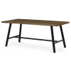 Autronic HT-T1818 WAL - Stôl jedálenský, 180x90cm, dyha, farba orech, kovová čierna noha
