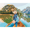 Maľovanie podľa čísel – Žena na loďke, 80 × 100 cm, napnuté plátno na rám 8596530055358