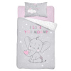 DETEXPOL Obliečky do postieľky Sloník ružová Bavlna, 100/135, 40/60 cm