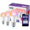 WiZ SET 3x LED žiarovka E27 A60 8,8W 806lm 2200-6500K RGB IP20, stmívatelná