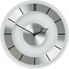 NEXTIME Retro sklenené nástenné hodiny strieborné 31cm (NEXTIME Retro sklenené nástenné hodiny strieborné 31cm)