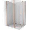 Mexen Mist, päťuholníkový sprchový kút výklopný 100 x 80 cm, číre sklo, medený matný profil, 8A8-100-080-65-00