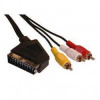 Scart M-Cinch 3x M, 5m, czarny