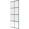 Mexen Next vaňová zástena jednokrídlová 70 x 150 cm, čierny vzor, biela - 895-070-000-00-77-20