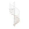 Minka STAIRS Kombinované točité schodisko Switch buk/biela pr. 120 cm