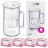 Sklenená filtračná kanvica Aquaphor Glass, biela + 4 filtre Maxfor+ Mg
