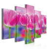 Obraz na plátne viacdielny - OB3746 - Ružové tulipány 100cm x 60cm - S17