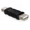 Delock USB Adapter, USB A čierny samica / samica (spojka)