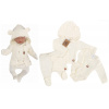 Sada do pôrodnice 5D, body, polodupačky, kabátik, čiapočka, rukavičky - ecru, veľ. 62