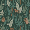 ESTAhome Tapeta Monkeys dark green