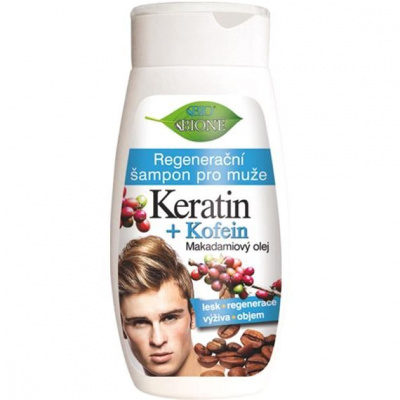 BIONE COSMETICS Bio Keratín + Kofeín pre mužov Regeneračný výživný šampón 260 ml