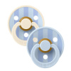 BIBS STUDIO Colour Block cumlíky z prírodného kaučuku 2ks - veľkosť 2 (Baby Blue Dusty Blue Mix)