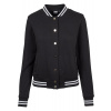 Women's College Sweat Jacket blk/blk čierna | biela | šedá L Urban Classics 4053838269701