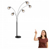 Podlahová lampa Globo Seymour E27 40 W bezfarebná, čierna