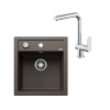SET091 - Gránitový drez Blanco Dalago 45 káva + Kuchynská batéria Rosan S2 238201 chróm