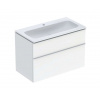 Geberit iCon Skrinka s umývadlom, 90x50x60 cm, 2 zásuvky, KeraTect, lesklá biela 502.333.01.1