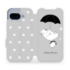 Flipové pouzdro Mobiwear - Google Pixel 9A - MH08P Méďa a tučňák - always with you (Knížkové flip pouzdro, obal, kryt na mobil Google Pixel 9A - MH08P Méďa a tučňák - always with you, materiál Umělá k