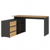 Rohový pracovný stôl LISSABON grafitová/dub navarra
