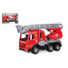 Auto hasiči Mercedes-Benz Arocs Worxx s rebríkom plast 47cm striekajúcu vodu v krabici 50x30x20cm