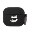 Karl Lagerfeld 3D Logo NFT Choupette Head Silikónové Puzdro pre Airpods 3 - Black KLA3RUNCHK