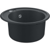 GROHE K200 okrúhly kompozitný drez, s excentrom, horná montáž, priemer 510 mm, granitová čierna, 31656AP0