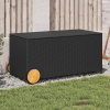 vidaXL Záhradný úložný box s kolieskami čierny 190 l polyratan 365324