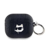 AppleMix KARL LAGERFELD puzdro pre Apple AirPods 3 (2021) - umelá koža - Choupette cat - čierne