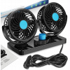 12 V AUTOMOBILOVÝ VENTILÁTOR S DVOJITOU HLAVOU NASTAVITEĽNÝ A OTOČNÝ O 360°