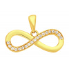 Zlatý prívesok nekonečno s krištáľmi