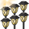 Solárna lampa zapichovacia čierna 6 ks so súmrakovým senzorom LED vodotesná