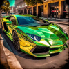 CUKROVÁ TLAČ jedlý obrázok na tortu Cukrová hmota Krásne Lamborghini Zelené + meno